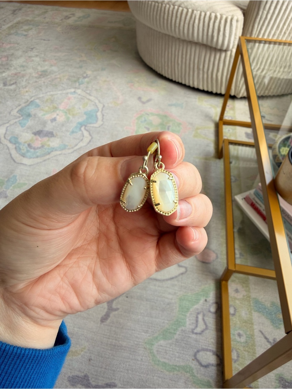 Kendra Scott Gold-Tone White Opal-Like Drop Earrings